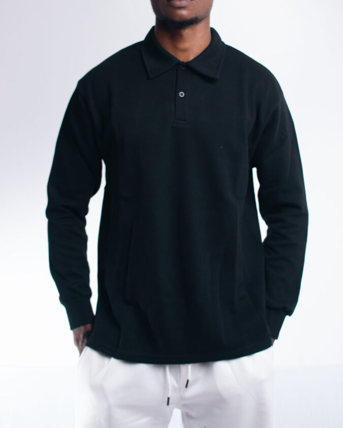 Black polo shirt